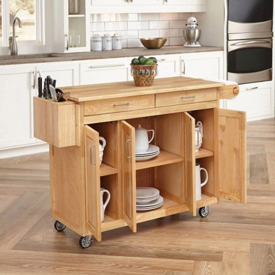 Breakfast Bar Kitchen Cart Light Wood - Home Styles 5 Breakfast Bar Kitchen Cart Light Wood - Home Styles - Image 3