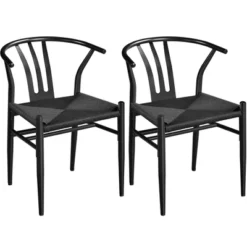 Yaheetech Set Of 2 Weave Arm Chairs Dining Chair -Dine Furniture GUEST 183f6ced 7f1d 4d0b 8874 58c7b08b4a26