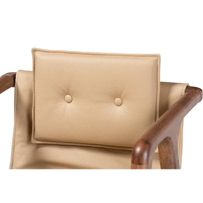 2pc Marcena Imitation Leather Upholstered And Wood Dining Chair Set - Baxton Studio 5 2pc Marcena Imitation Leather Upholstered And Wood Dining Chair Set - Baxton Studio - Image 3