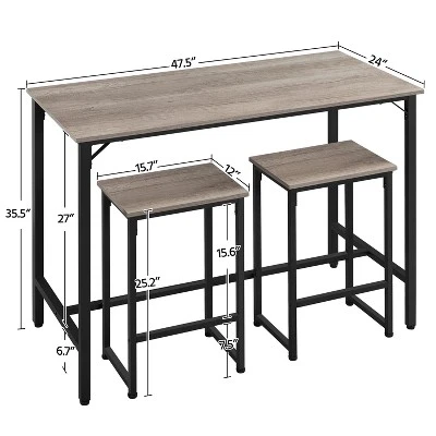 Yaheetech Industrial Counter Height Table Set For Dining Room 4 Yaheetech Industrial Counter Height Table Set For Dining Room - Image 2