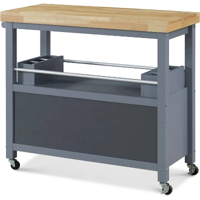 Anson Kitchen Cart Gray - ClickDecor 4 Anson Kitchen Cart Gray - ClickDecor - Image 2