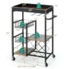Costway 4-Tier Kitchen Carts Rolling Serving Trolley Wine Rack Removable Tray Basket -Dine Furniture GUEST 1a3410eb 1160 4ba0 a0ad be7f349fcb5d