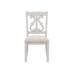 7pc Lexin Rustic Dining Set Distressed White/ Distressed Dark Oak - MiBasics -Dine Furniture GUEST 1bb8369f 5684 4063 8e89 73f7c6c81d95