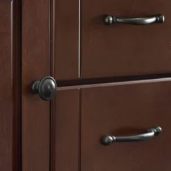 Eleanor Wood Top Kitchen Cart Mahogany/Natural - Crosley -Dine Furniture GUEST 1bbecfb9 7e71 4c39 96db 16be80c8428d