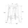 Fusion 24" Metal Backless Counter Stool With Wood Seat In Silver Set Of 2 - DHP -Dine Furniture GUEST 1c263121 22e1 452f 9b62 0b1e13b8dfad