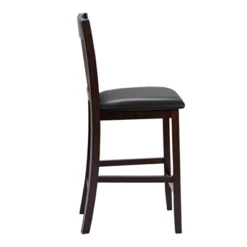 Tangkula Set Of 2 Bar Stools Counter Height Pub Chairs W/ PU Leather Seat&Rubber Wood Legs -Dine Furniture GUEST 1c4444e7 3e52 46d3 a80b 48efd273e443
