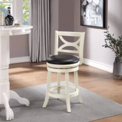 Florence Swivel Barstool Hardwood/White - Boraam -Dine Furniture GUEST 1c4caee0 7025 4db7 80df f53b94177d9e