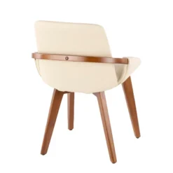 Cosmo Mid-Century Modern Chair Cream/Walnut - LumiSource -Dine Furniture GUEST 1cec2046 beb9 4389 b46f 97a00a9de2aa