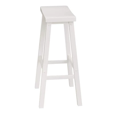 PJ Wood Classic Saddle Seat 29'' Kitchen Bar Counter Stool With Backless Seat & 4 Square Legs, For Homes, Dining Spaces, And Bars, White (6 Pack) 5 PJ Wood Classic Saddle Seat 29'' Kitchen Bar Counter Stool With Backless Seat & 4 Square Legs, For Homes, Dining Spaces, And Bars, White (6 Pack) - Image 3