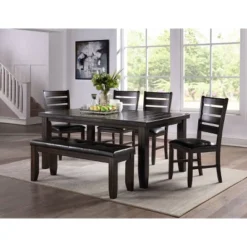 Urbana Extendable Dining Table Wood/Espresso With Black Faux Leather - Acme Furniture 8 Urbana Extendable Dining Table Wood/Espresso With Black Faux Leather - Acme Furniture -Dine Furniture GUEST 1db66c24 acd5 4409 ab37 f1648e9956a3
