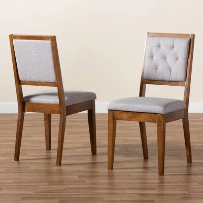 2pc Gideon Wood Dining Chair Set - Baxton Studio 9 2pc Gideon Wood Dining Chair Set - Baxton Studio - Image 7