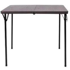 Emma And Oliver 2.83-Foot Square Bi-Fold Plastic Folding Table With Carrying Handle -Dine Furniture GUEST 1f64b851 e180 4743 ab13 04e04dd12a54