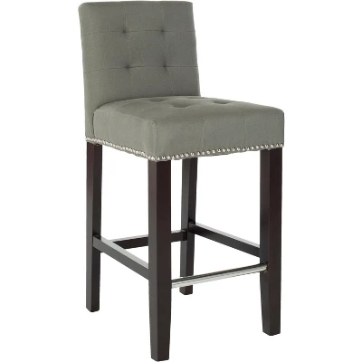 Thompson 23.9" Counter Stool W/ Silver Nail Heads - Safavieh 3 Thompson 23.9" Counter Stool W/ Silver Nail Heads - Safavieh