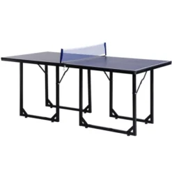 Soozier Midsize Table Tennis, Foldable Ping Pong Table With Net, Space Saving Folding Legs, Converts Into 2 Tables For Party Games, Cards, Blue 9 Soozier Midsize Table Tennis, Foldable Ping Pong Table With Net, Space Saving Folding Legs, Converts Into 2 Tables For Party Games, Cards, Blue -Dine Furniture GUEST 1fec1b46 9e15 49ff b150 d9ee4268305f