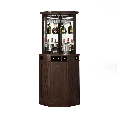 Corner Bar With Wine Rack - Home Source 9 Corner Bar With Wine Rack - Home Source - Image 7