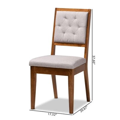 2pc Gideon Wood Dining Chair Set - Baxton Studio 10 2pc Gideon Wood Dining Chair Set - Baxton Studio - Image 8