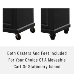 Cambridge Wood Top Portable Kitchen Island/Cart Black/Natural - Crosley -Dine Furniture GUEST 21dfc211 1d10 49e2 b952 0fd563e5c0e5