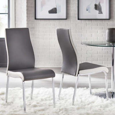 Set Of 2 Nora Contemporary Dining Chairs Gray/White - Buylateral 3 Set Of 2 Nora Contemporary Dining Chairs Gray/White - Buylateral