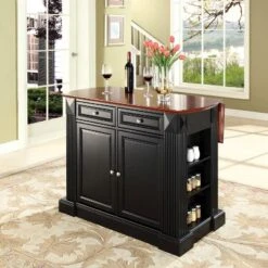 Drop Leaf Breakfast Bar Top Kitchen Island - Black - Crosley -Dine Furniture GUEST 2264c362 4219 4319 bff2 c4852444d905