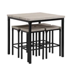 36" Counter Height Dining Table And Stool Set Gray/Black - The Urban Port