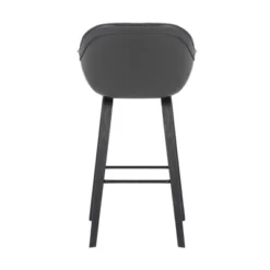30" Crimson Faux Leather Wood Counter Height Barstool Gray - Armen Living -Dine Furniture GUEST 232d4204 a723 47de 8e09 fb79af5a6a04
