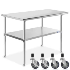 GRIDMANN Stainless Steel Table With 4 Casters (Wheels), NSF Commercial Kitchen Work & Prep Table 23 GRIDMANN Stainless Steel Table With 4 Casters (Wheels), NSF Commercial Kitchen Work & Prep Table -Dine Furniture GUEST 2515b2ef 611b 4917 b08c c423d6e3dead