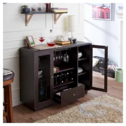 Candie Modern Multi-Storage Dining Buffet With Glass Cabinets Espresso - HOMES: Inside + Out 8 Candie Modern Multi-Storage Dining Buffet With Glass Cabinets Espresso - HOMES: Inside + Out -Dine Furniture GUEST 251c6ff1 57e7 42a9 a1a4 7e60fbdf029e