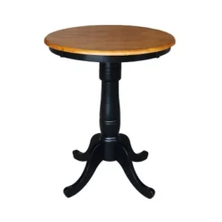 Set Of 3 30" Round Dining Table With 2 Madrid Chairs Black/Red Set - International Concepts