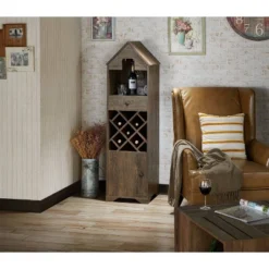 Nellda Wine Rack Reclaimed Oak - MiBasics -Dine Furniture GUEST 25b923dc 471e 445e b4c5 e730e5588289