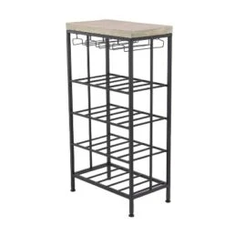 Industrial Metal Rectangle Wine Rack Black - Olivia & May -Dine Furniture GUEST 25bd48d8 f6bc 4411 a65d a70085e153fc