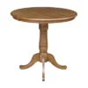 36" Round Top Pedestal Table - Pecan - International Concepts -Dine Furniture GUEST 273f4050 0c16 4abc b35a 5693db3936d2