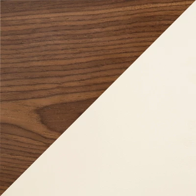 Set Of 2 Grotto Mid Century Modern Barstools Faux Leather Walnut/Cream - LumiSource 10 Set Of 2 Grotto Mid Century Modern Barstools Faux Leather Walnut/Cream - LumiSource - Image 8