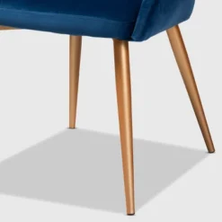 Vianne Velvet Upholstered Metal Dining Chair Navy Blue/Gold - Baxton Studio -Dine Furniture GUEST 2885d168 810e 4ec0 9495 fcdac0154c1a