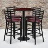 Emma And Oliver 30" Round Laminate Table Set With 4 Ladder Back Metal Stools -Dine Furniture GUEST 2aea5b73 2ab1 420b aa54 dfdda4230a7f