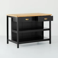 Wood Kitchen Island Table With Storage Black/Natural - Hearth & Hand™ With Magnolia -Dine Furniture GUEST 2ba3ead7 b5df 4db4 b48a 075519e1db85