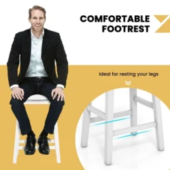 Costway Set Of 2 Saddle Bar Stools Counter Height Backless Kitchen Island Chairs -Dine Furniture GUEST 2bcc7161 9dbf 4fec 95f7 ffce78b34fb1