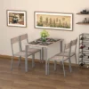 HOMCOM 5 Piece Modern Rectangular Dining Room Table Set With 4 Metal Frame Chairs For Kitchen, Breakfast Nook, Dinette -Dine Furniture GUEST 2bdb71a6 ac52 43da ba7e 01f4d0b6d573