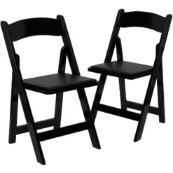 Emma And Oliver 2 Pack Wedding Party Event Wood Folding Chair With Vinyl Padded Seat -Dine Furniture GUEST 2bf71252 c78c 4624 9f87 41f9a5951971