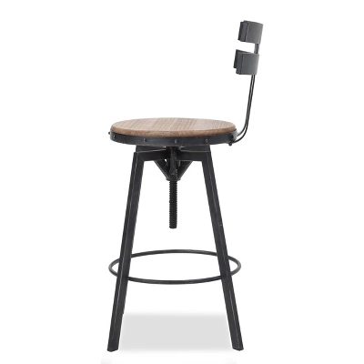 Set Of 2 Alanis Modern Industrial Firwood Adjustable Height Swivel Barstools Natural/Black Brushed Silver - Christopher Knight Home 10 Set Of 2 Alanis Modern Industrial Firwood Adjustable Height Swivel Barstools Natural/Black Brushed Silver - Christopher Knight Home - Image 8