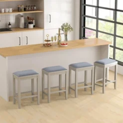 Costway Set Of 2 Upholstered Bar Stools Wooden Counter Height Dining Chairs 14 Costway Set Of 2 Upholstered Bar Stools Wooden Counter Height Dining Chairs -Dine Furniture GUEST 2db791c7 cb6c 4487 90ff 831a107cb074