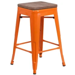 Merrick Lane Backless Metal Dining Stool With Wooden Seat For Indoor Use -Dine Furniture GUEST 2dcbea7c b6c5 4508 989d 2f2f73b42e0a