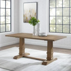 Joanna Rectangle Dining Table Rustic Brown - Crosley -Dine Furniture GUEST 2e3ef80c 48f0 4457 8b45 4adc0a20dc9c