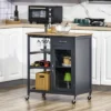HOMCOM Utility Kitchen Cart, Rolling Kitchen Island Storage Trolley With Rack, Shelves, Drawer And Cabinet, Gray -Dine Furniture GUEST 2e9cb537 a516 4df0 afb3 11413128296a