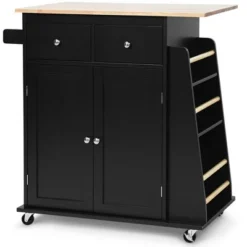 Costway Rolling Kitchen Island Utility Trolley Cabinet Storage Spice Towel Rack -Dine Furniture GUEST 2f15c5b3 a65c 4e44 b676 d9f1db23ddb3