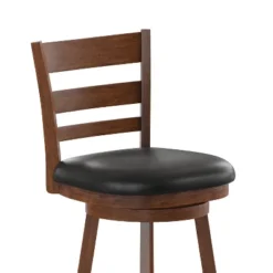 Merrick Lane 24" Classic Wooden Ladderback Swivel Counter Height Stool With Upholstered Padded Seat And Integrated Footrest 20 Merrick Lane 24" Classic Wooden Ladderback Swivel Counter Height Stool With Upholstered Padded Seat And Integrated Footrest -Dine Furniture GUEST 2f233c20 180e 423f 8e3d 8a09555b299d