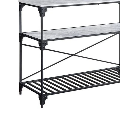 47" Jakob Kitchen Island Black/Concrete Finish - Acme Furniture 3 47" Jakob Kitchen Island Black/Concrete Finish - Acme Furniture