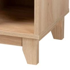 Elsbeth Wood And Natural Rattan 3 Door Sideboard Light Brown/Natural Brown - Baxton Studio -Dine Furniture GUEST 30b78bc1 689c 4444 a13a 10d57027d0c2