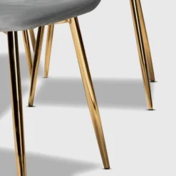 Set Of 4 Elyse Velvet Upholstered Metal Dining Chairs - Baxton Studio -Dine Furniture GUEST 30ffe665 eb5c 4674 bf7c 04566cde8bec