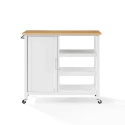 Tristan Open Kitchen Island Cart White/Natural - Crosley -Dine Furniture GUEST 3124ead1 1768 4566 b88b 67eb3f6f50f8
