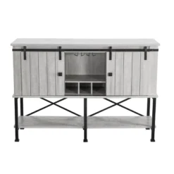 52" Wood Bar Cabinet With Sliding Door Saw Cut Off White - Home Essentials -Dine Furniture GUEST 3138b30e b02b 4e00 adda 4a3b265e230c